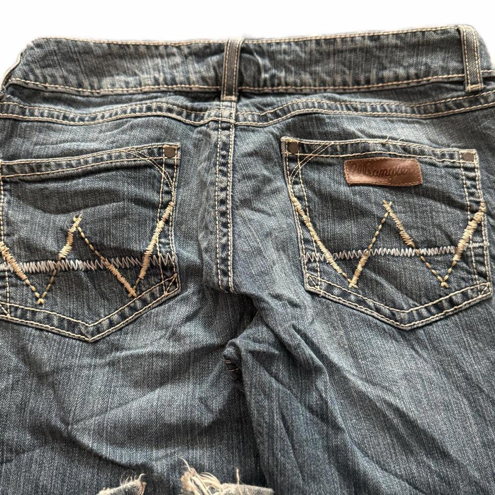 Wrangler Premium Patch Bootcut Jeans Y2K Low Rise Stretch Denim Size: 28 x 30 - Picture 2 of 8